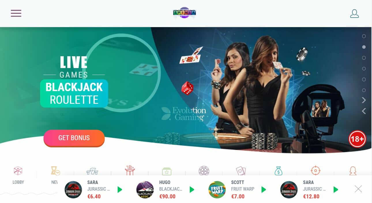 Spinia Casino Mobile