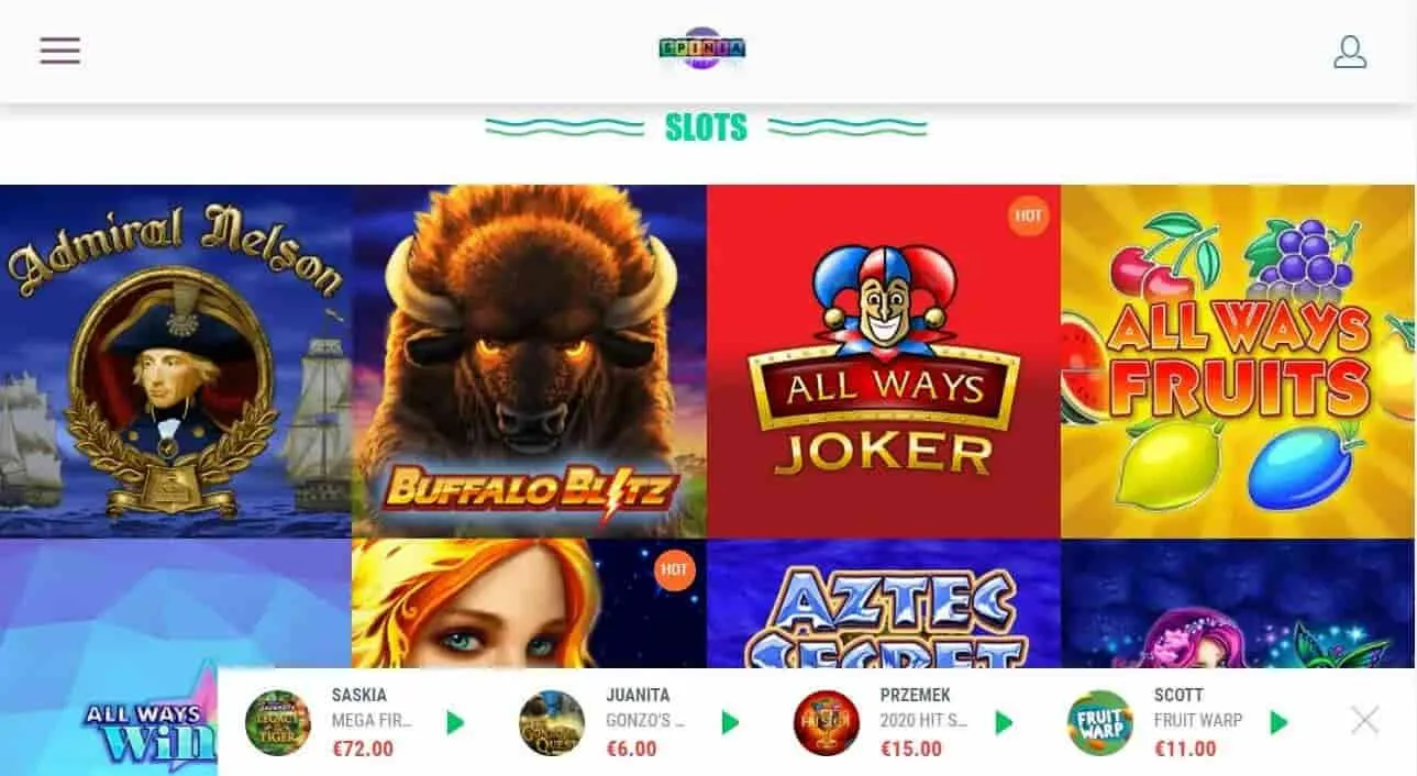 Spinia slots