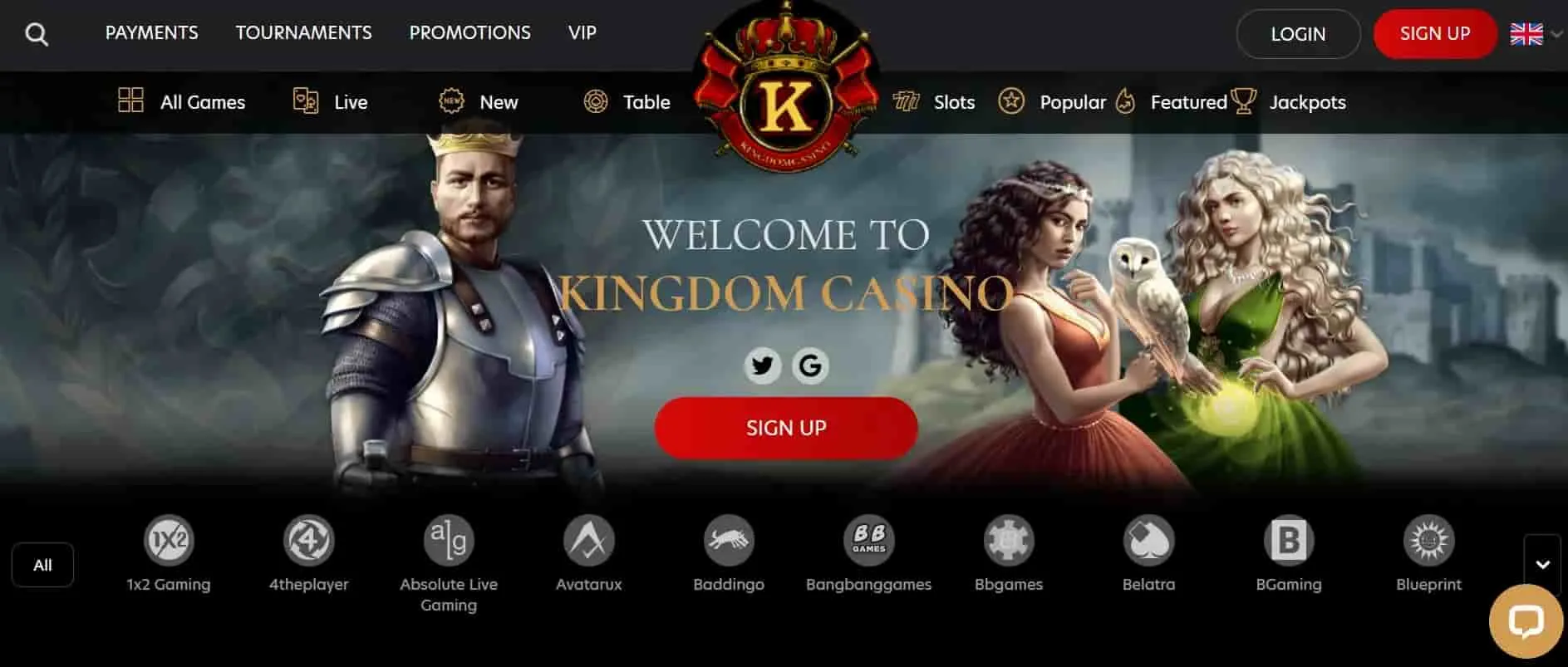 Kingdom casino homepage