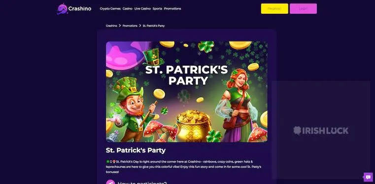 crashino st patrick's day casino bonus