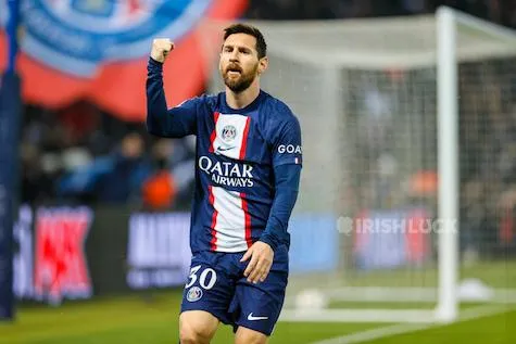 Lionel Messi of PSG celebrates during the UEFA Champions League, Group H football match between Paris Saint-Germain and Maccabi Haifa on October 25, 2022 at Parc des Princes stadium in Paris, France