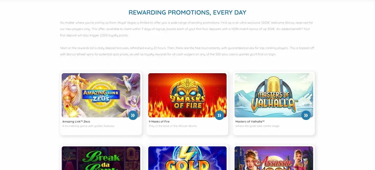 Royal Vegas Casino Promotions Games Rewards Slot Games Promotions