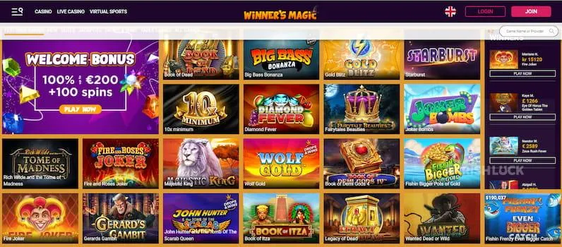 winners magic casino games