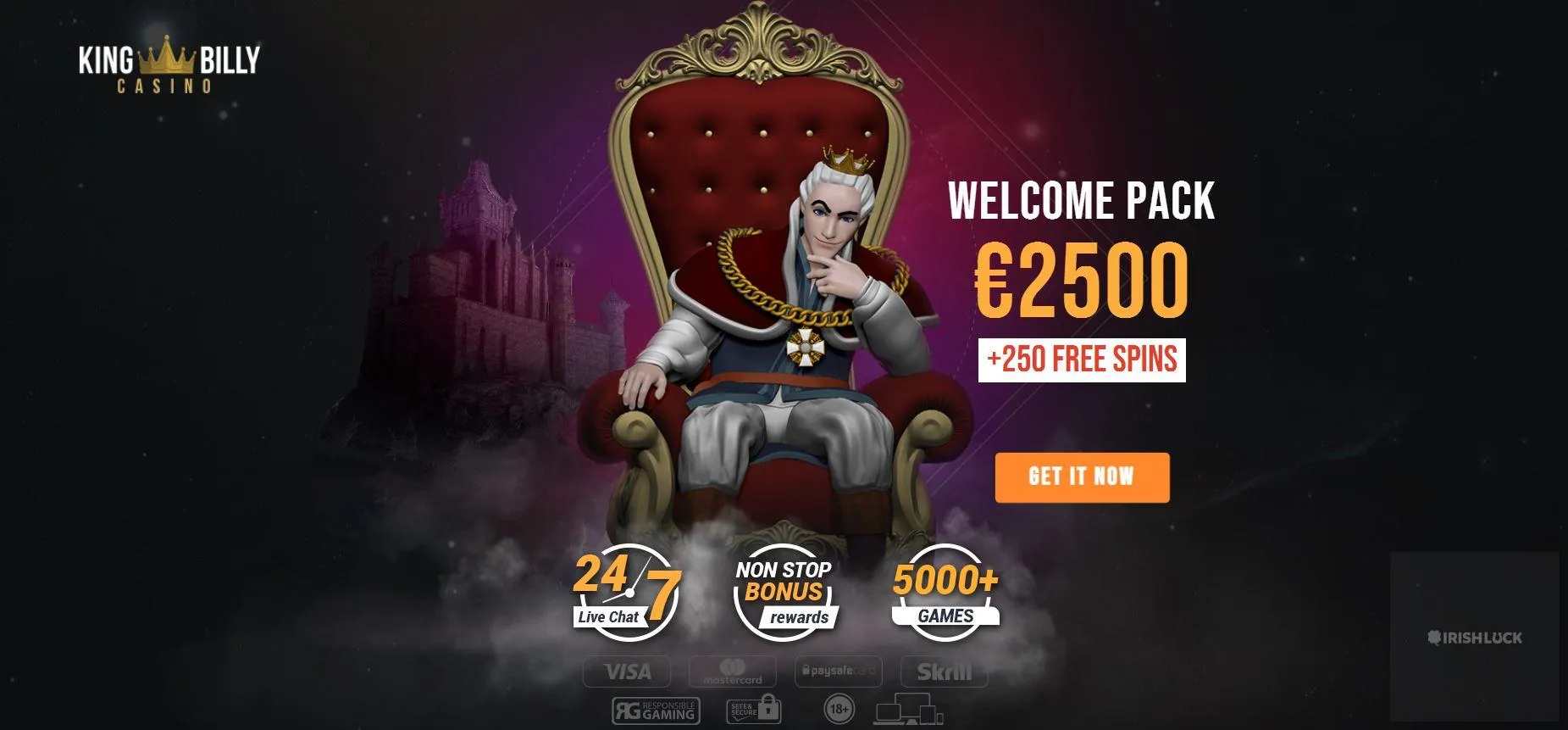 King billy online casino welcome bonus ireland online casino offer