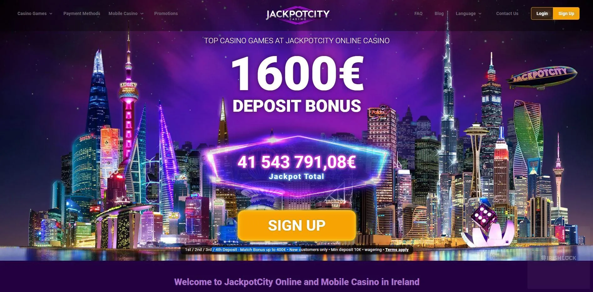 jackpot city online casino ireland jackpots daily bonus online casino ireland