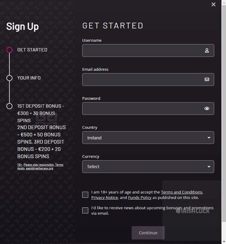 playgrand casino sign up information