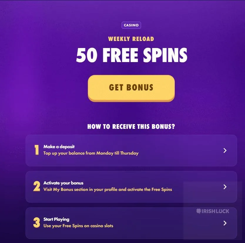 polestar casino weekly reload bonus free spins online casinos ireland weekly reload bonuses