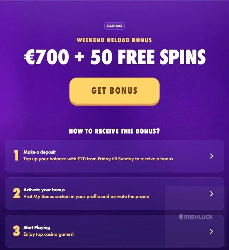 polestar casino weekend reload bonus online casinos ireland bonuses and promotions