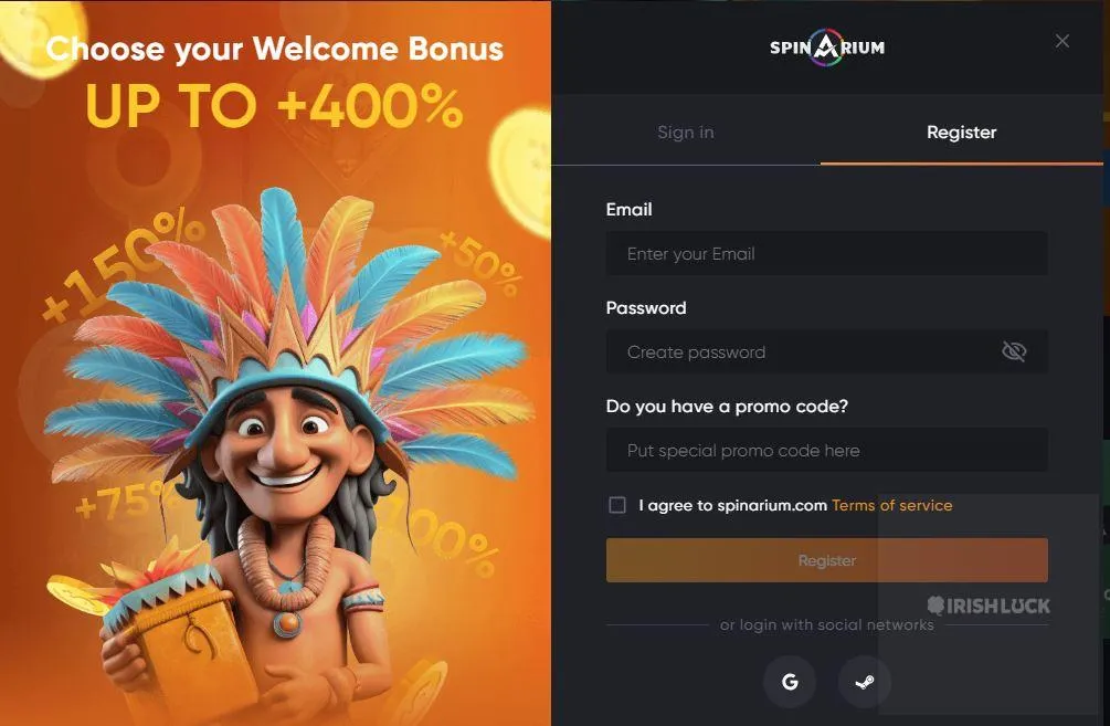 spinarium casino register online casinos ireland registration