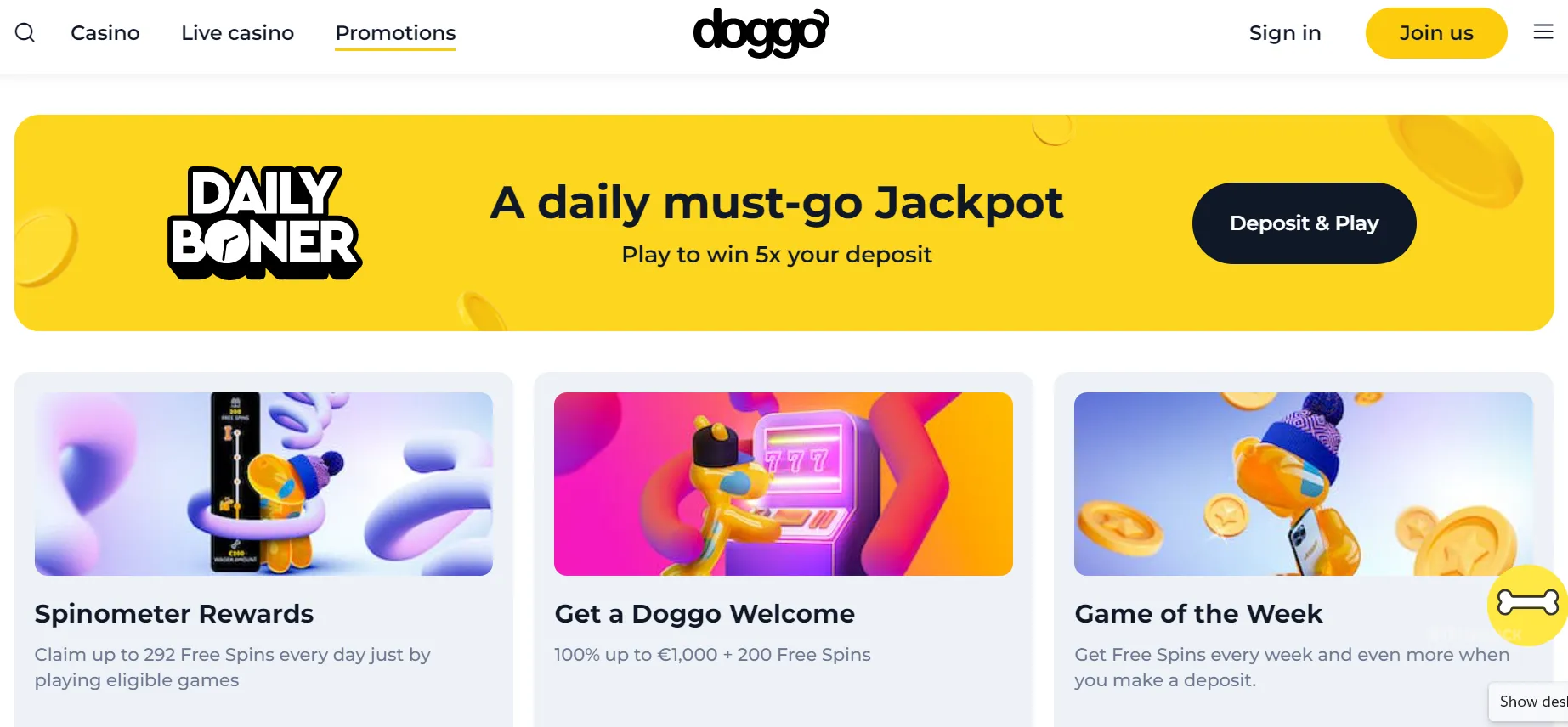 Doggo Casino Ireland Games