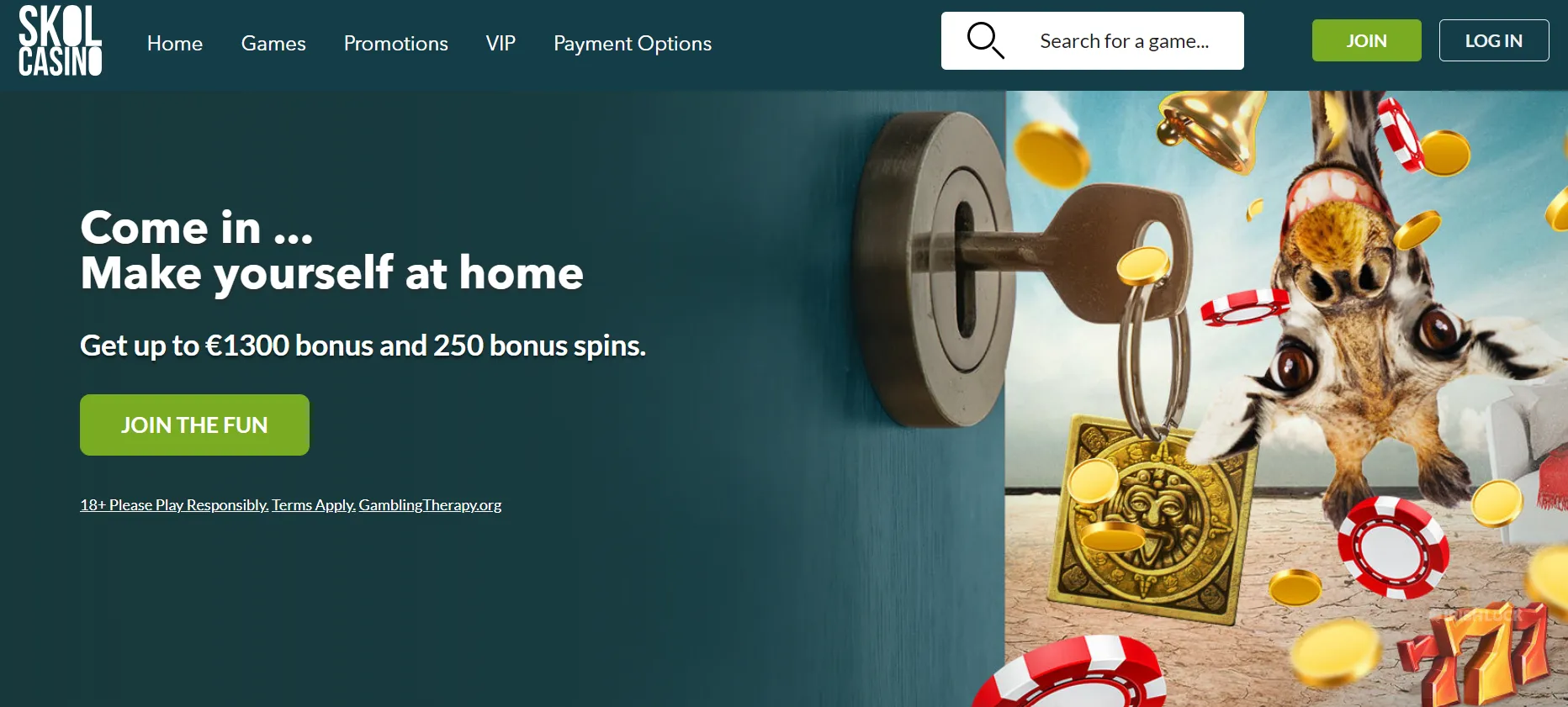Skol casino homepage