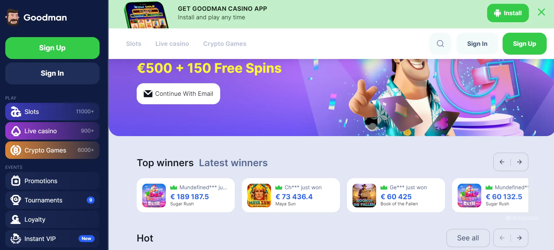 Goodman casino homepage