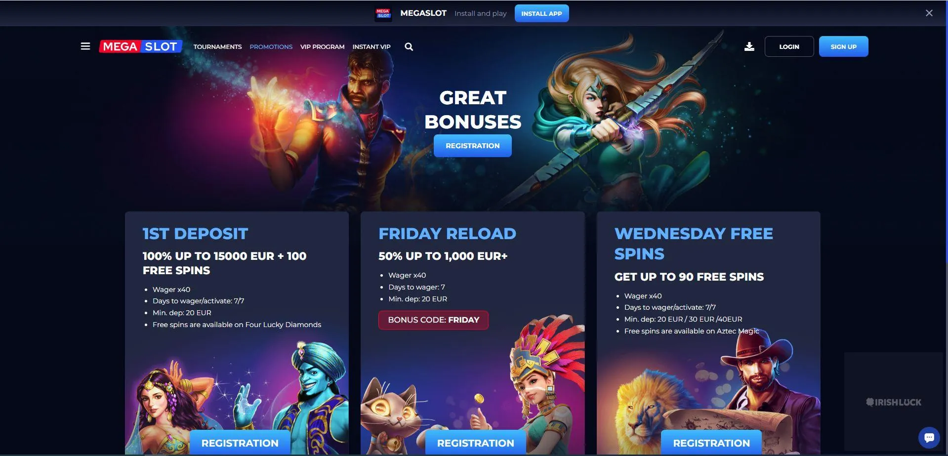 megaslot promotions online casinos ireland