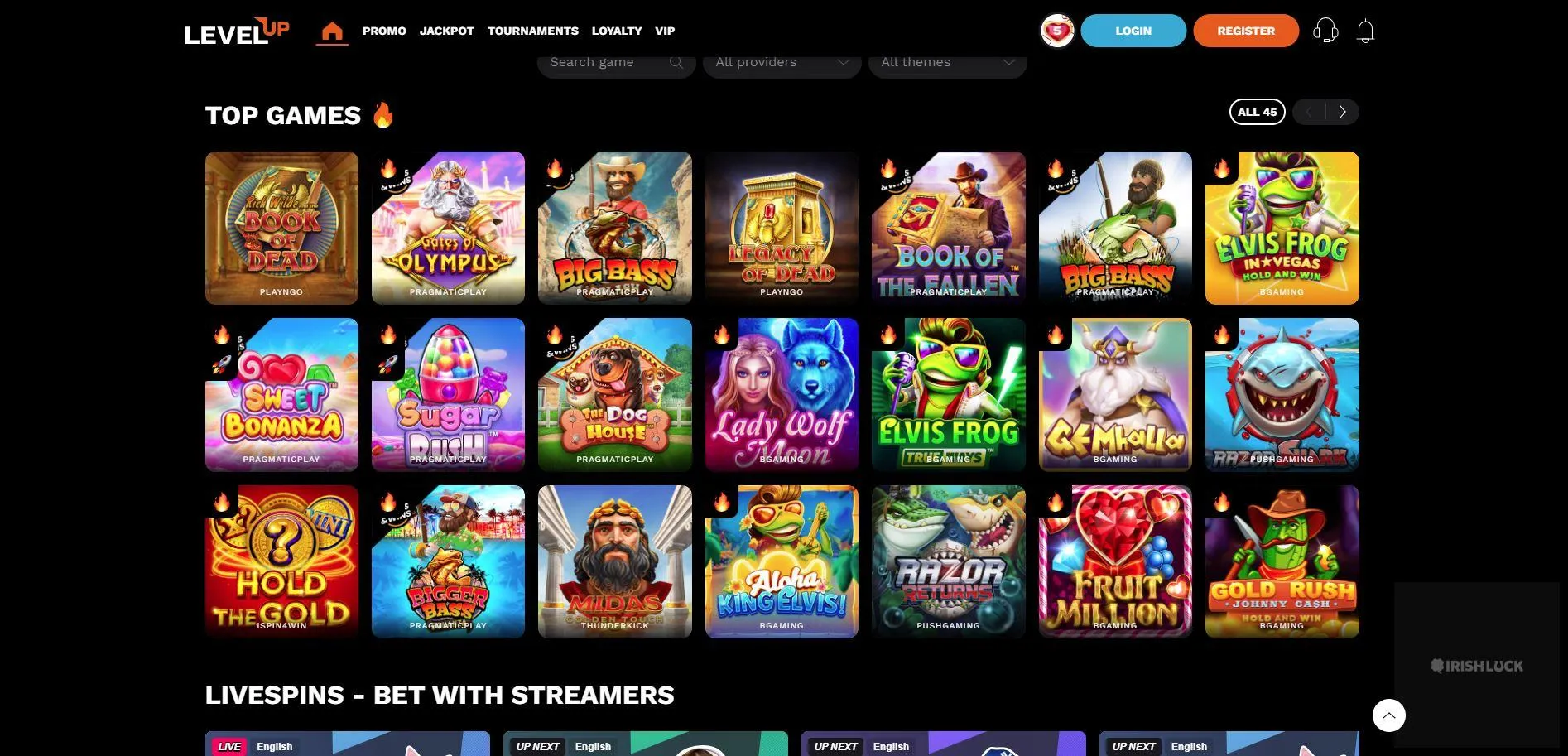 levelup casino slot games online casinos ireland
