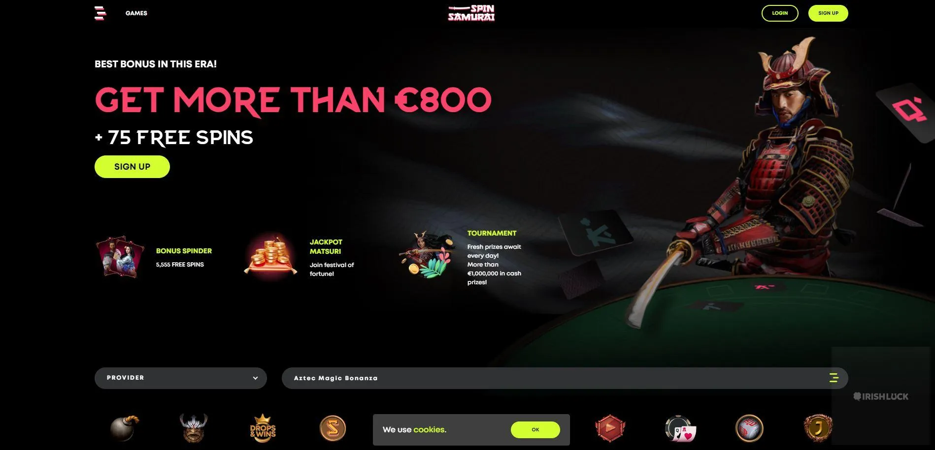 spin samurai welcome bonus free spins online casinos ireland
