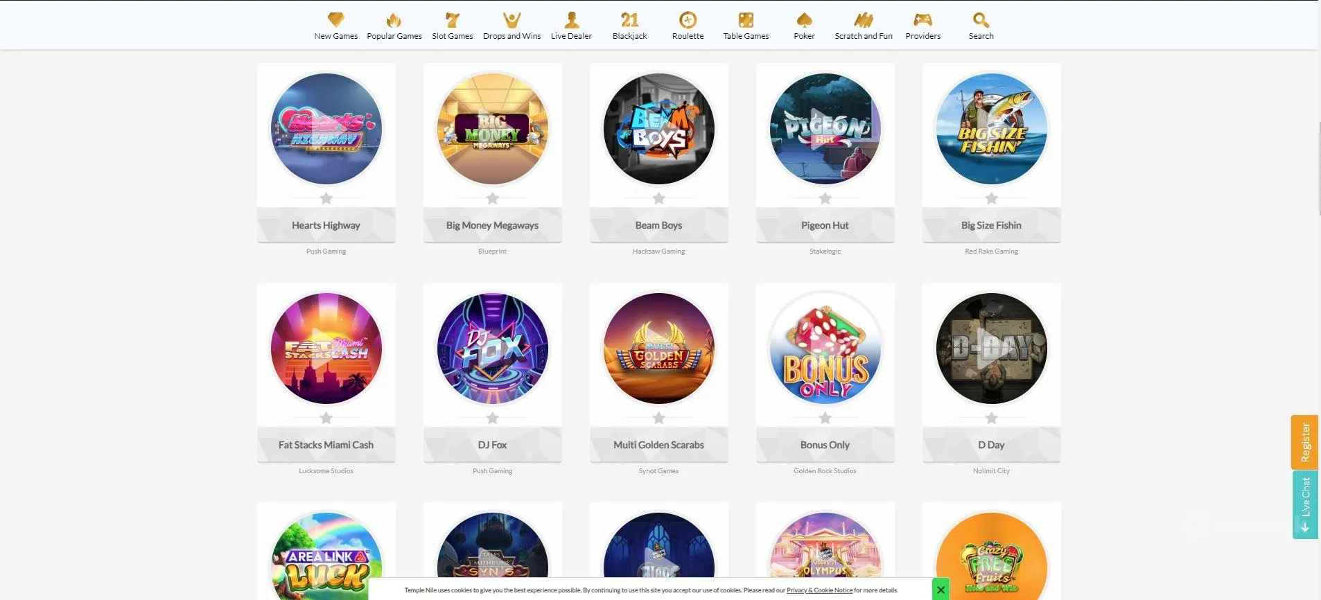 temple nile casino games online casinos ireland