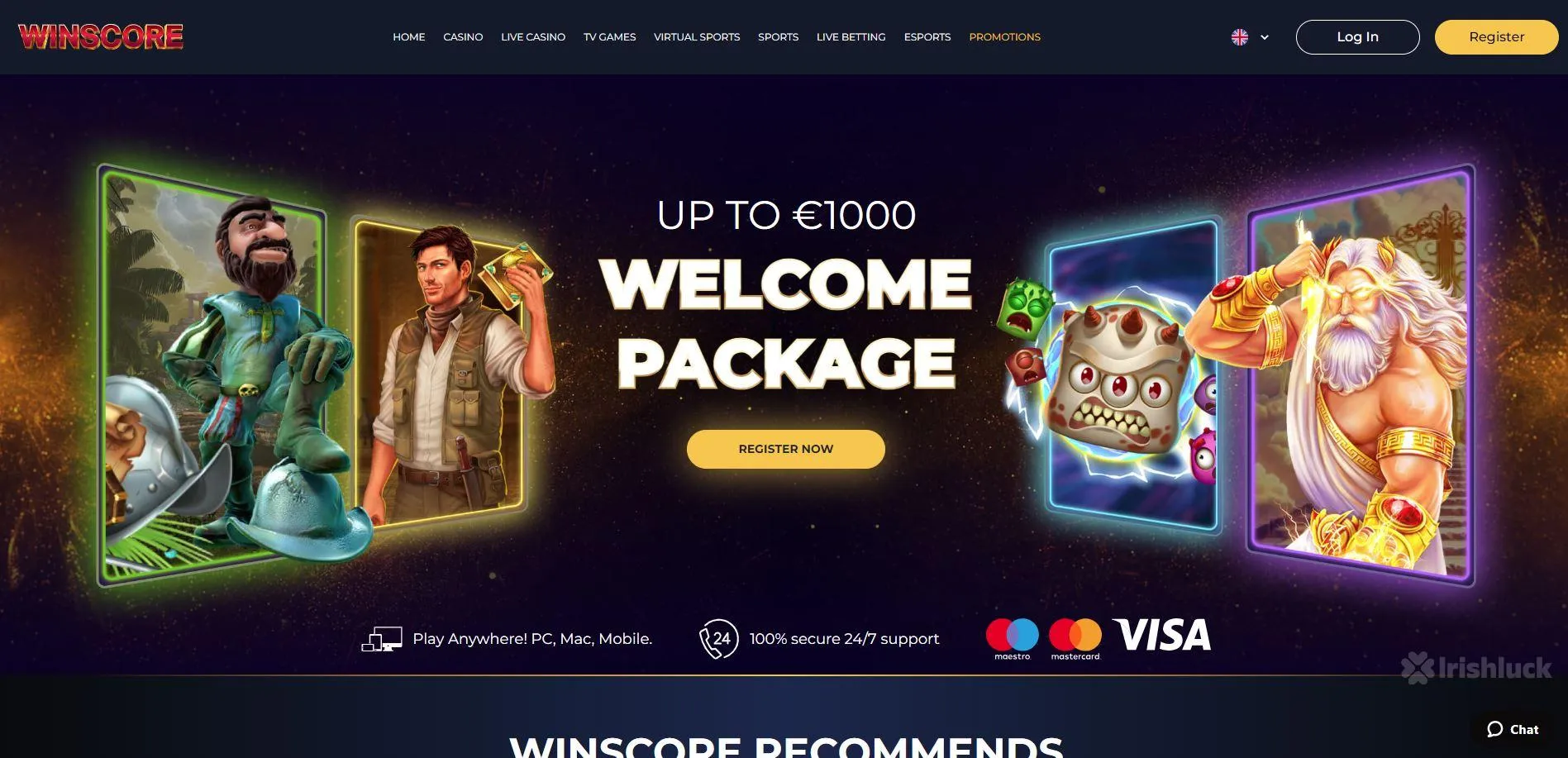 winscore casino homepage