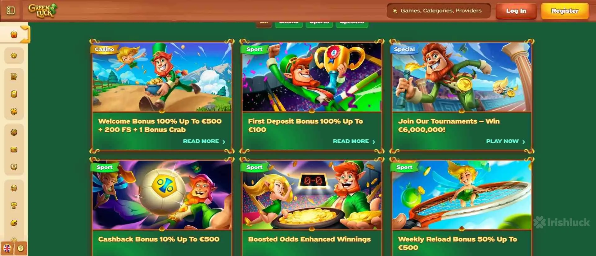 GreenLuck casino promotions and welcome bonuses