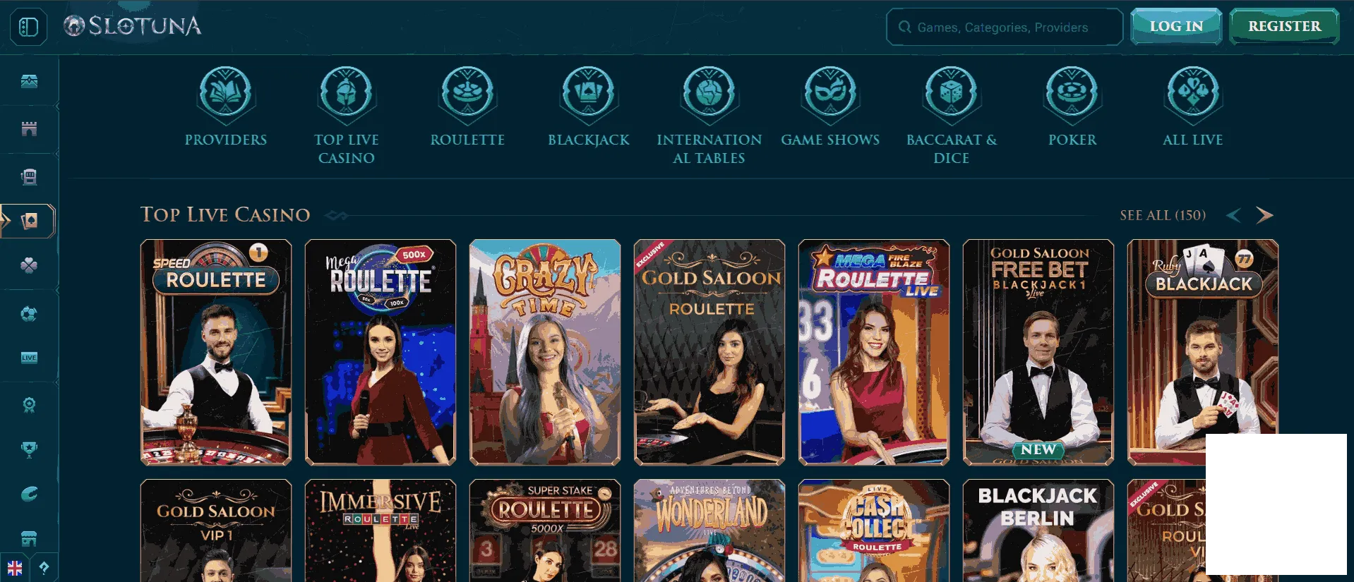 Slotuna casino collection of live casino games