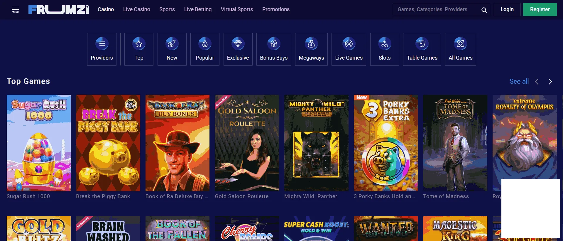Frumzi Casino game collection