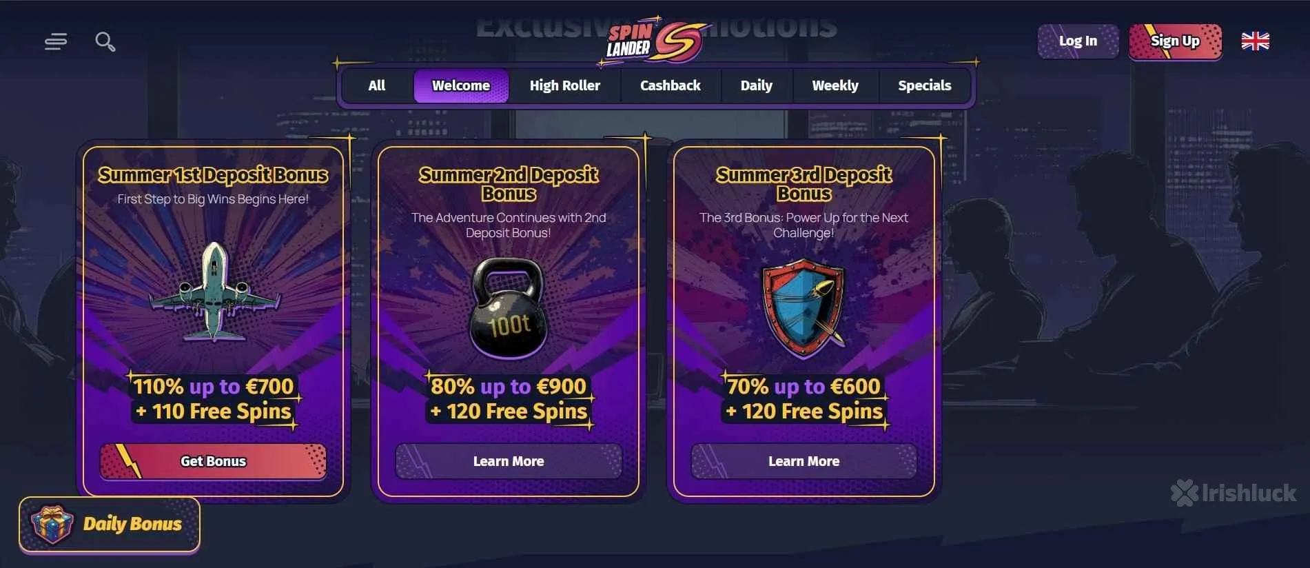 Spinlander casino welcome bonuses and promotions