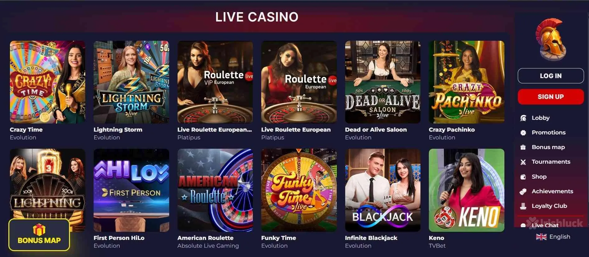 Slota casino live casino games