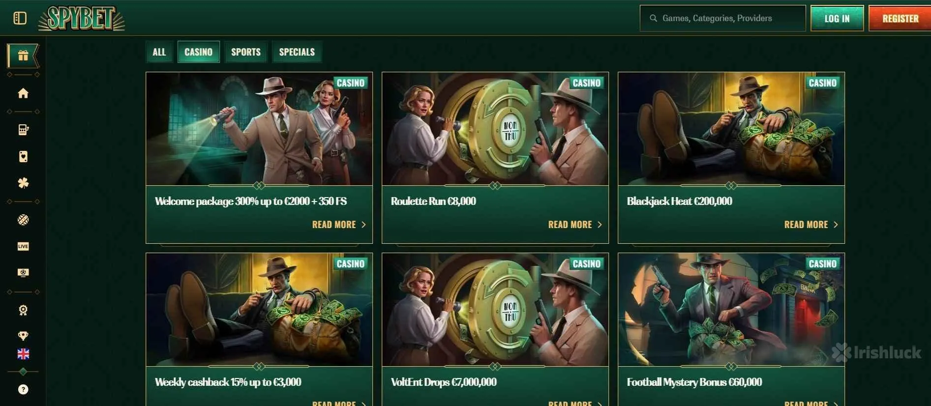 Spybet casino bonuses and promotions