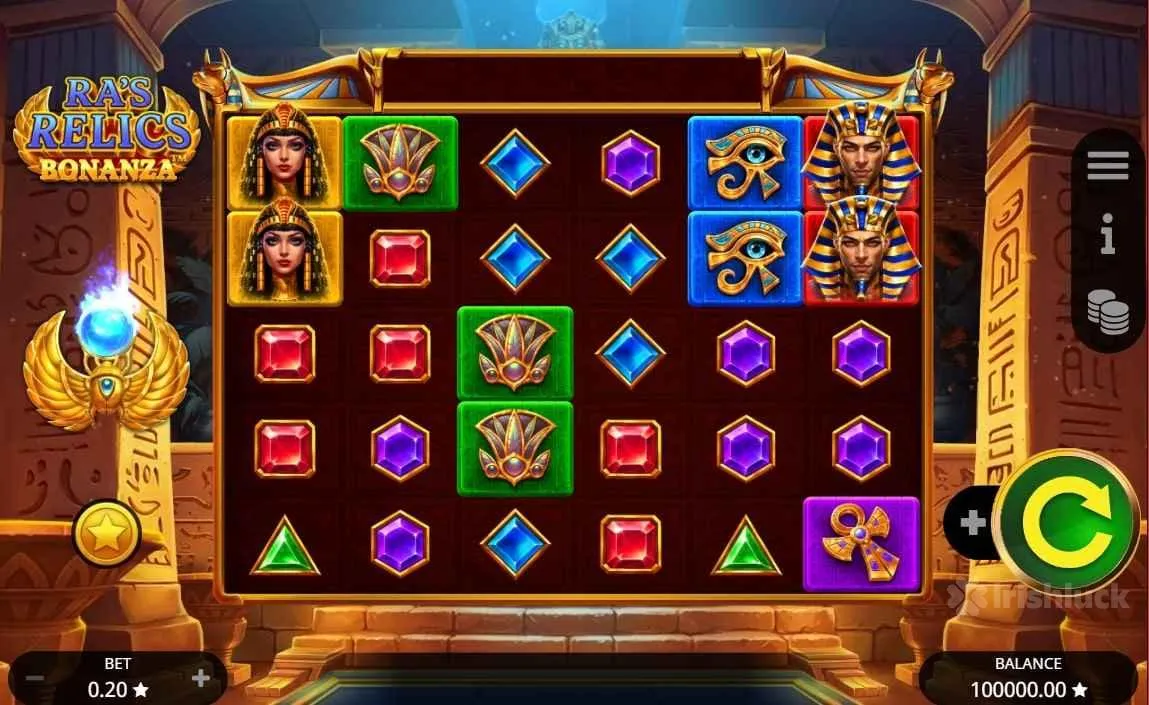 Screenshot of Ra's relics bonanza online slot
