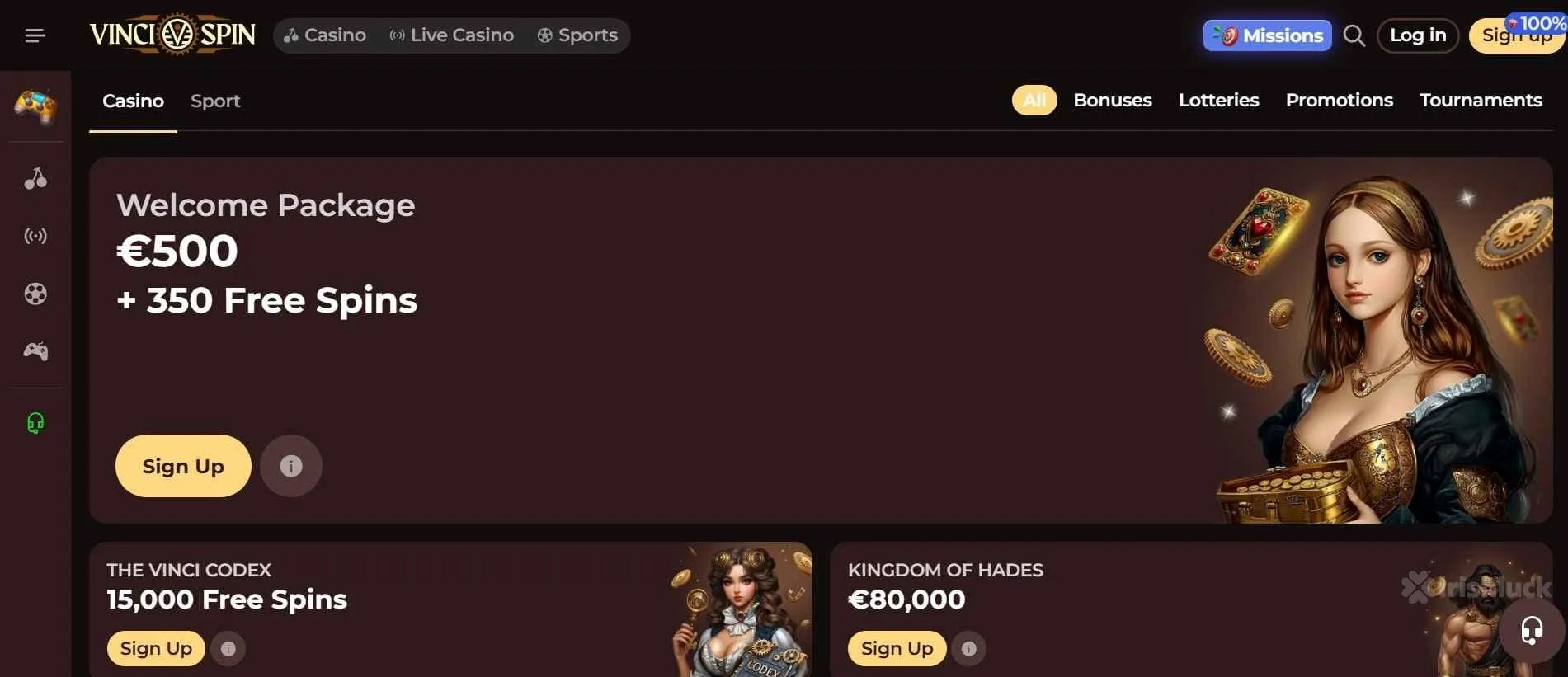 VinciSpin Casino welcome offer
