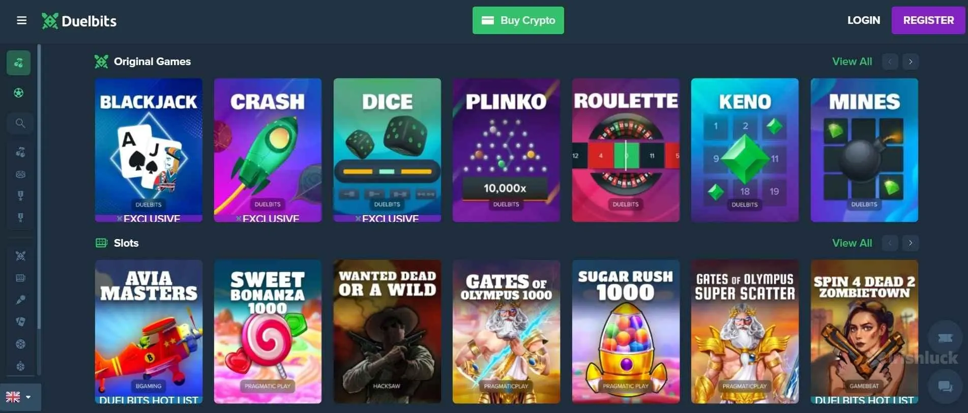 Duelbits Casino collection of games