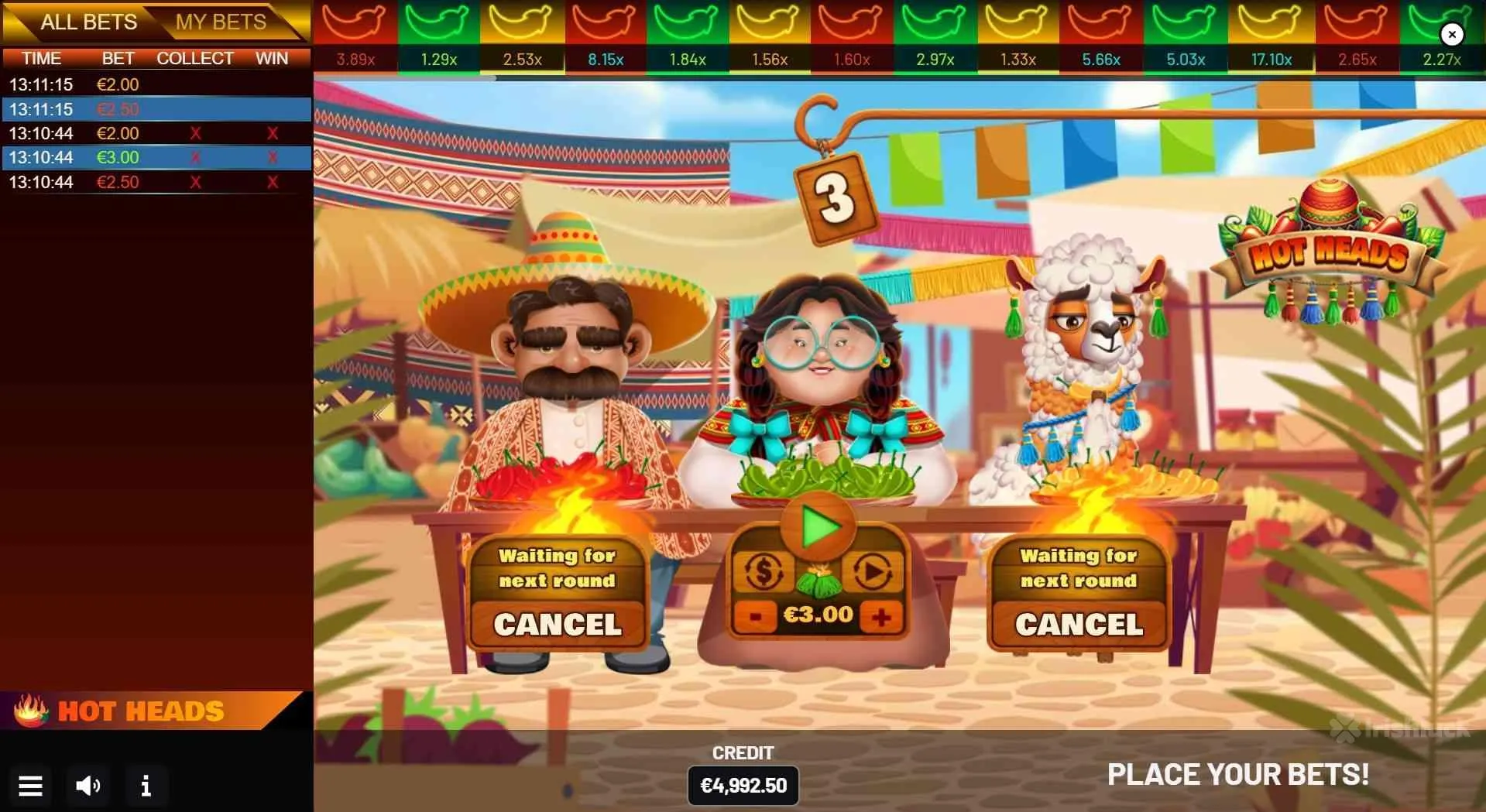 Gameplay of Hot Heads Slot game 2