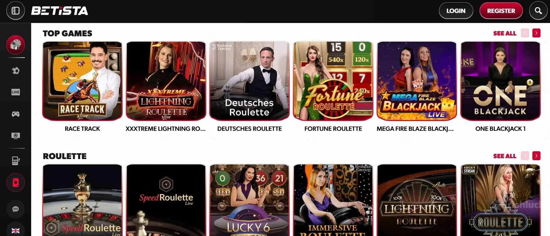 Betista Casino live casino games