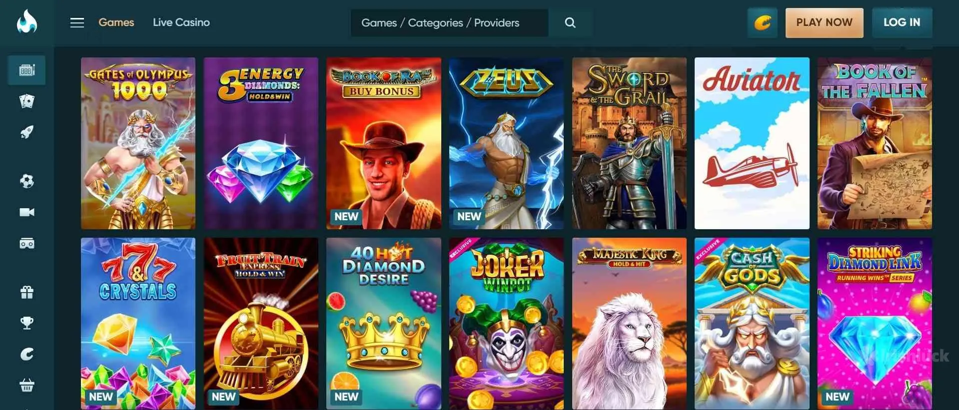 LegendPlay Casino collection of casino games