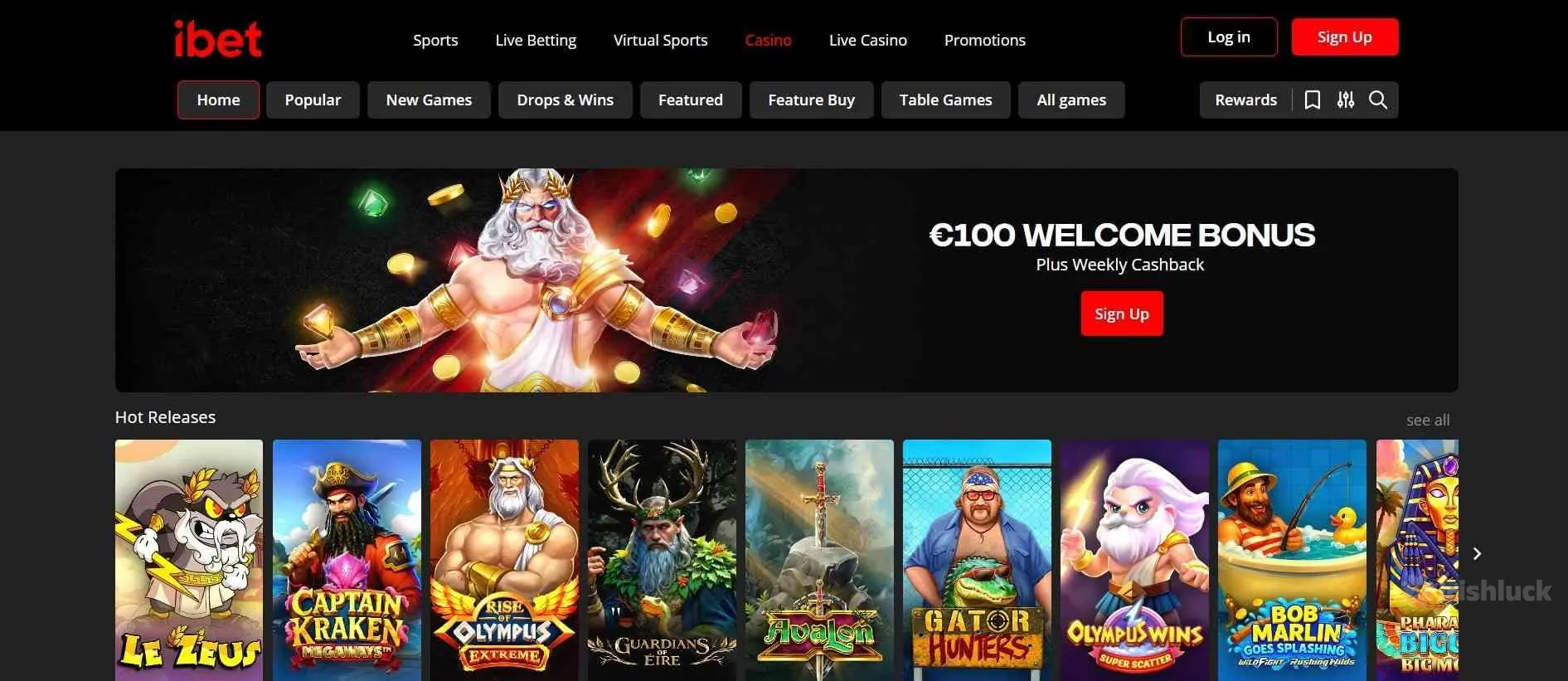 Collection of games at ibet Casino