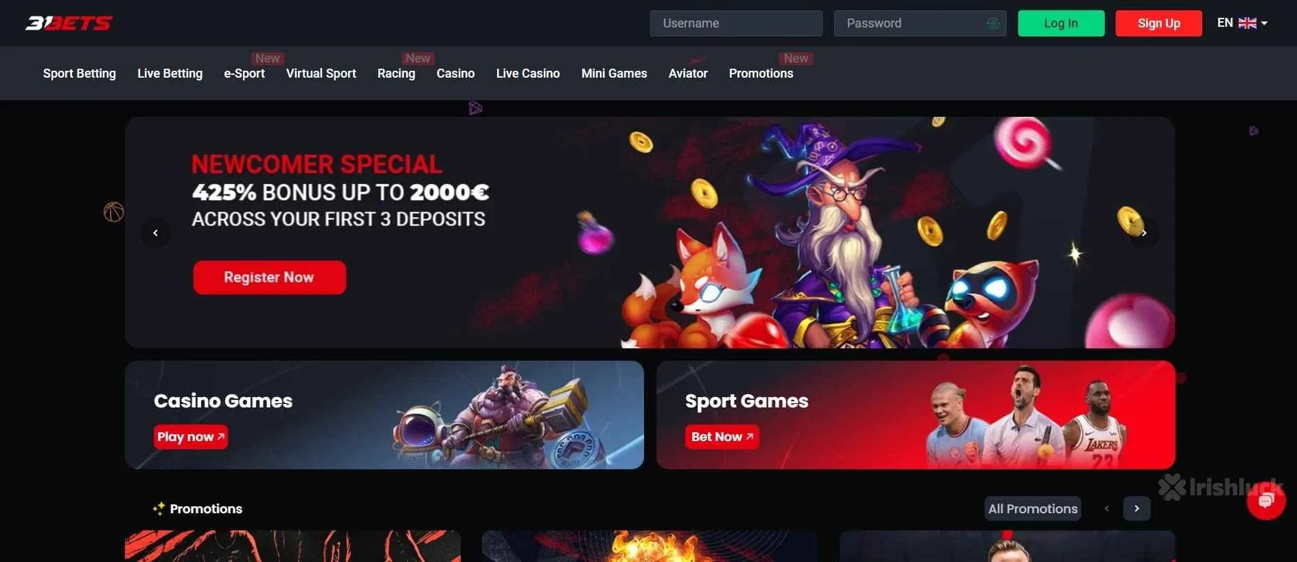Welcome bonus at 31bets casino