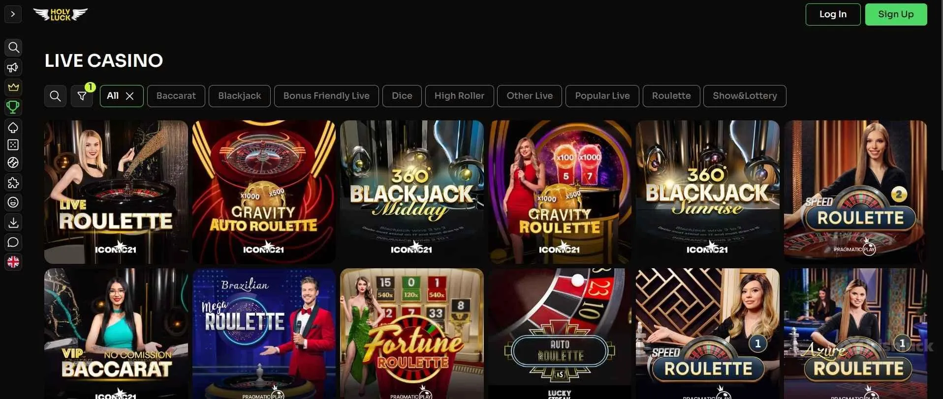 HolyLuck live dealer games