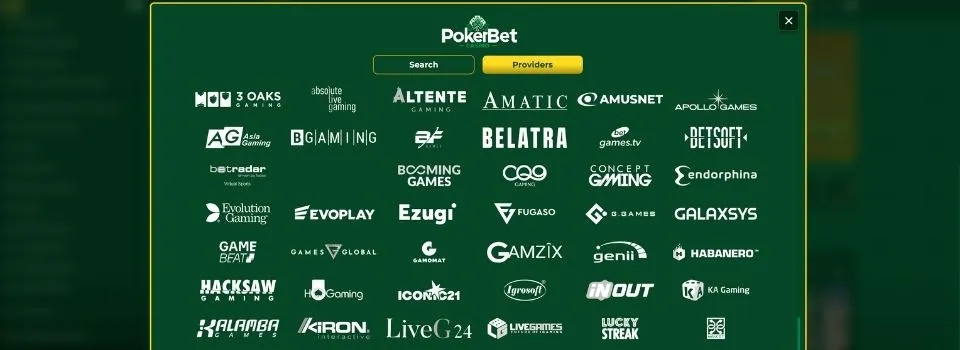 Pokerbet game providers
