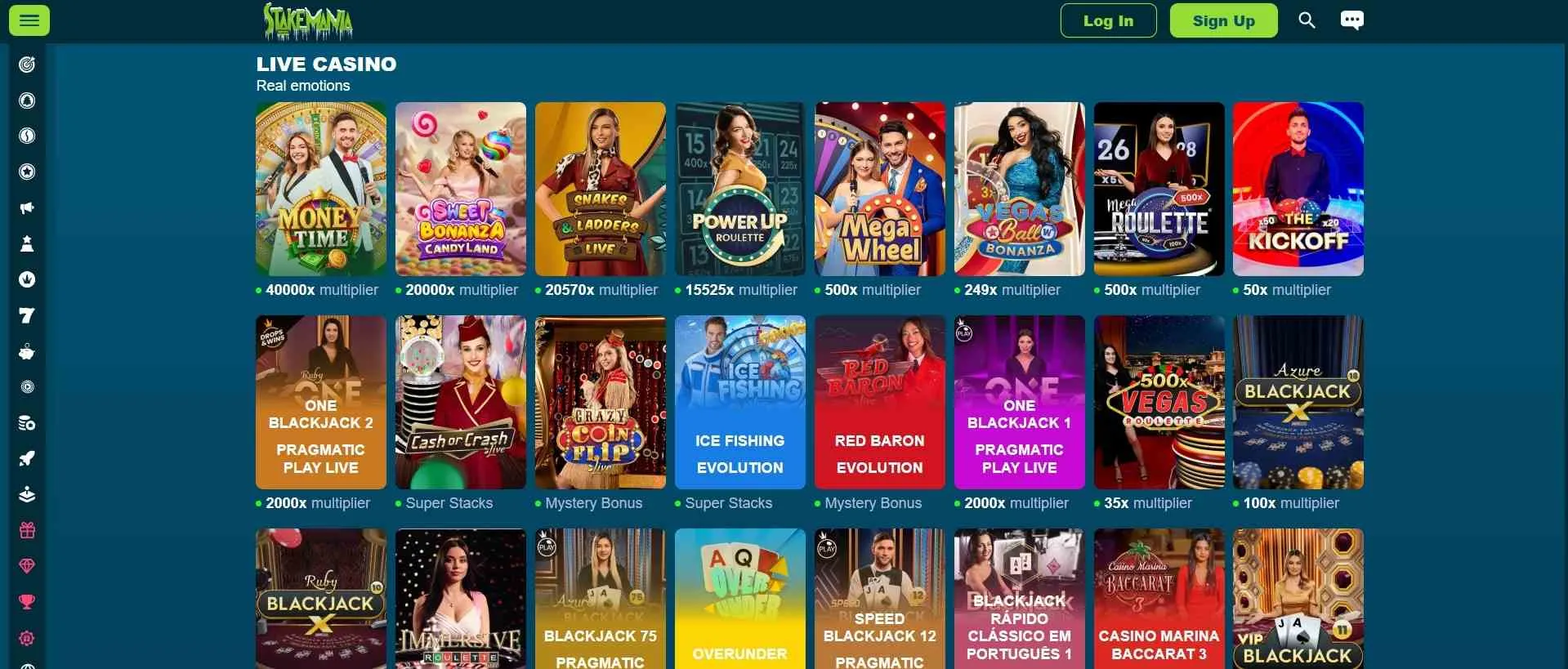 Stakemania live dealer games