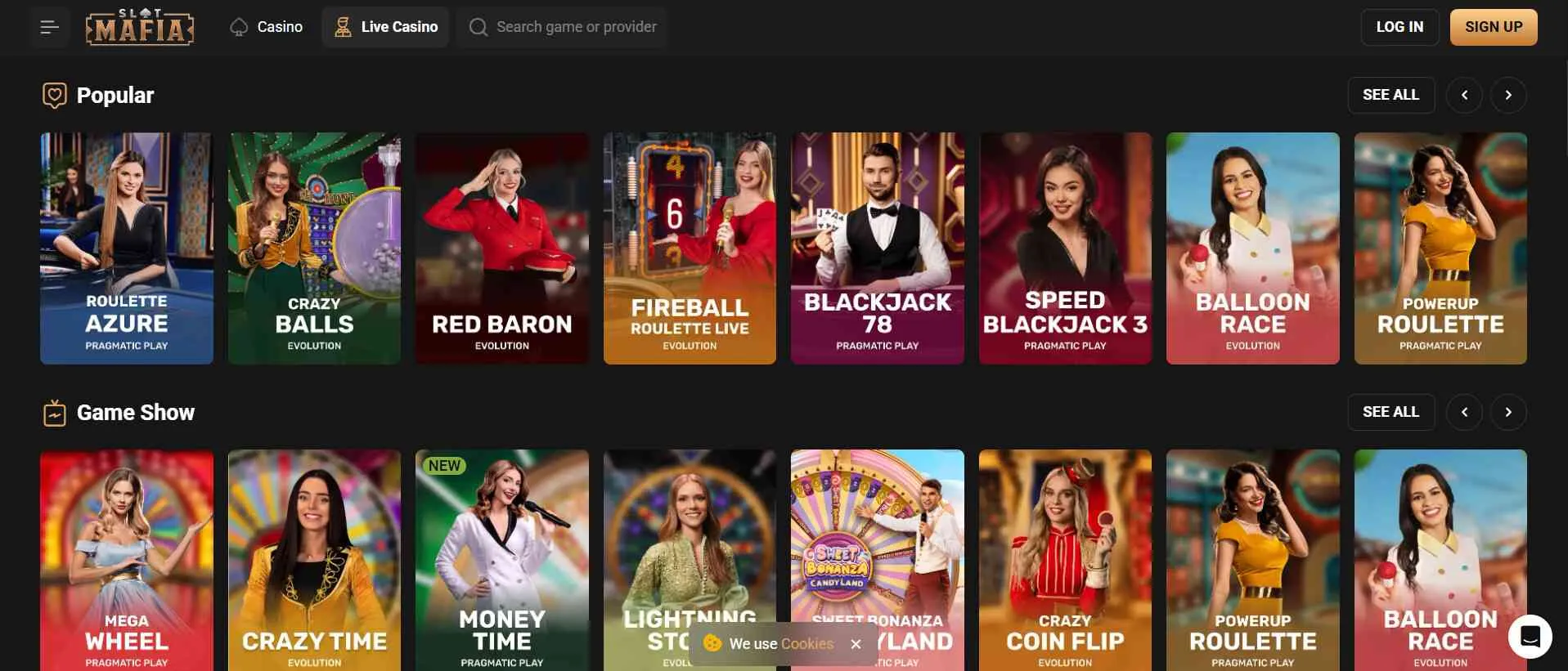 Slot Mafia live casino games