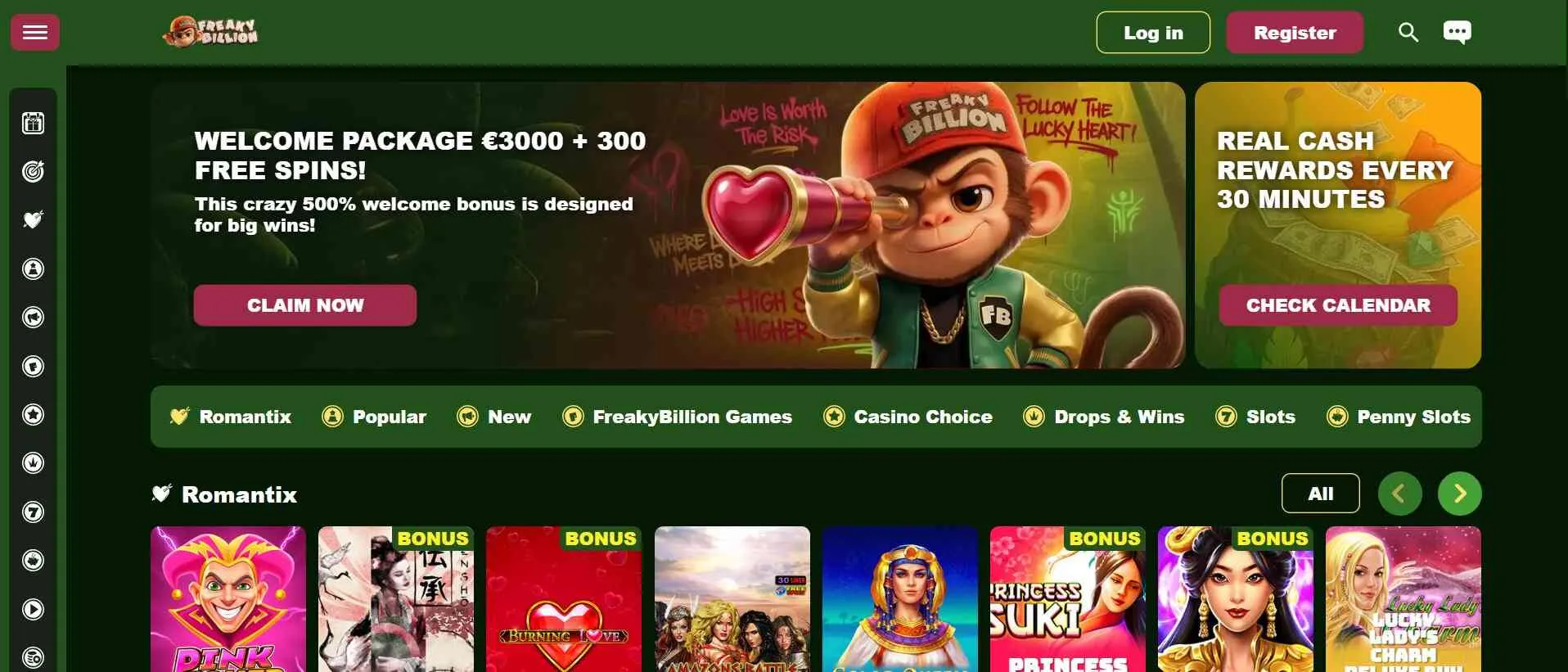 FreakyBillion Casino welcome offer