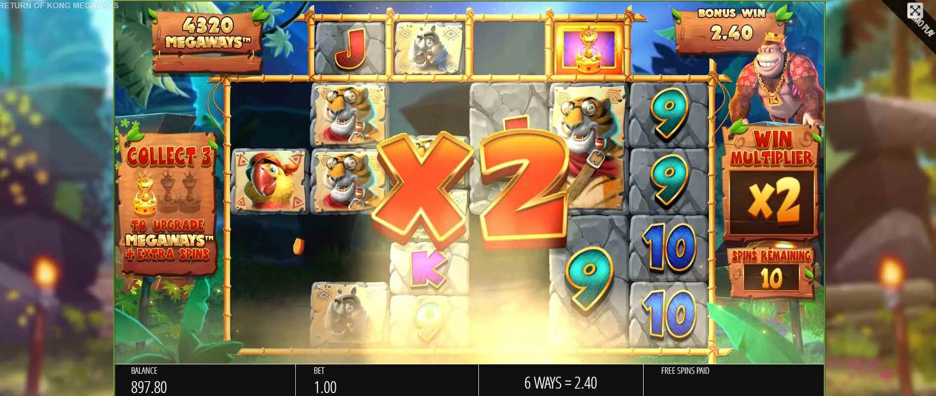 Gameplay of Return of Kong Megaways