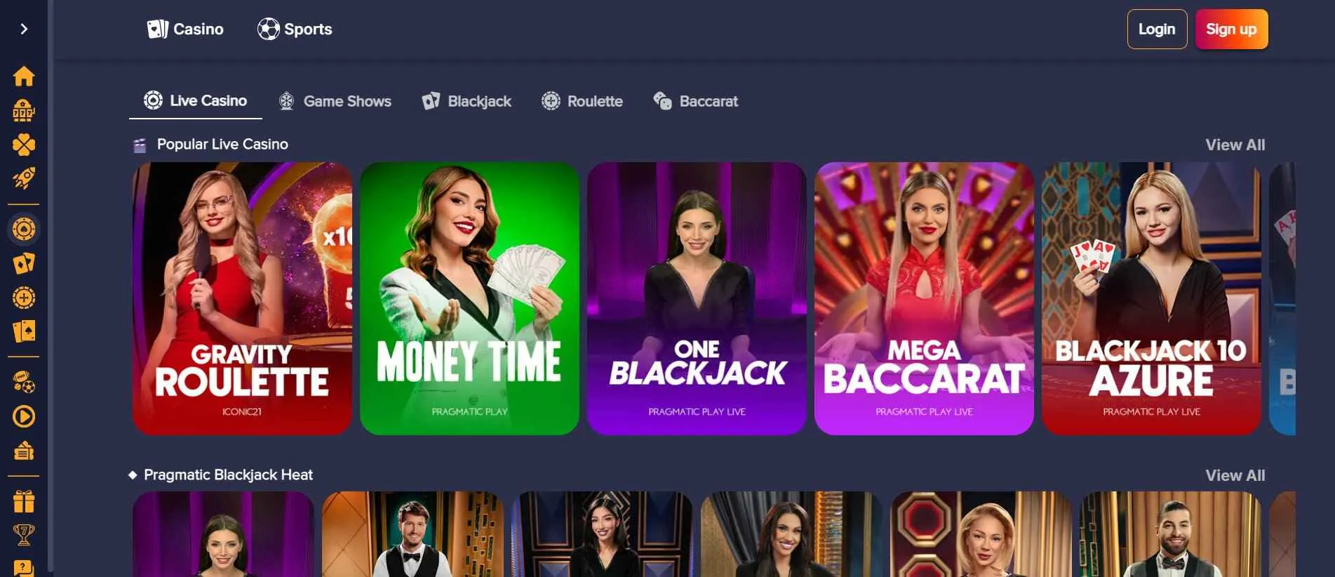 PuppyBet live dealer games