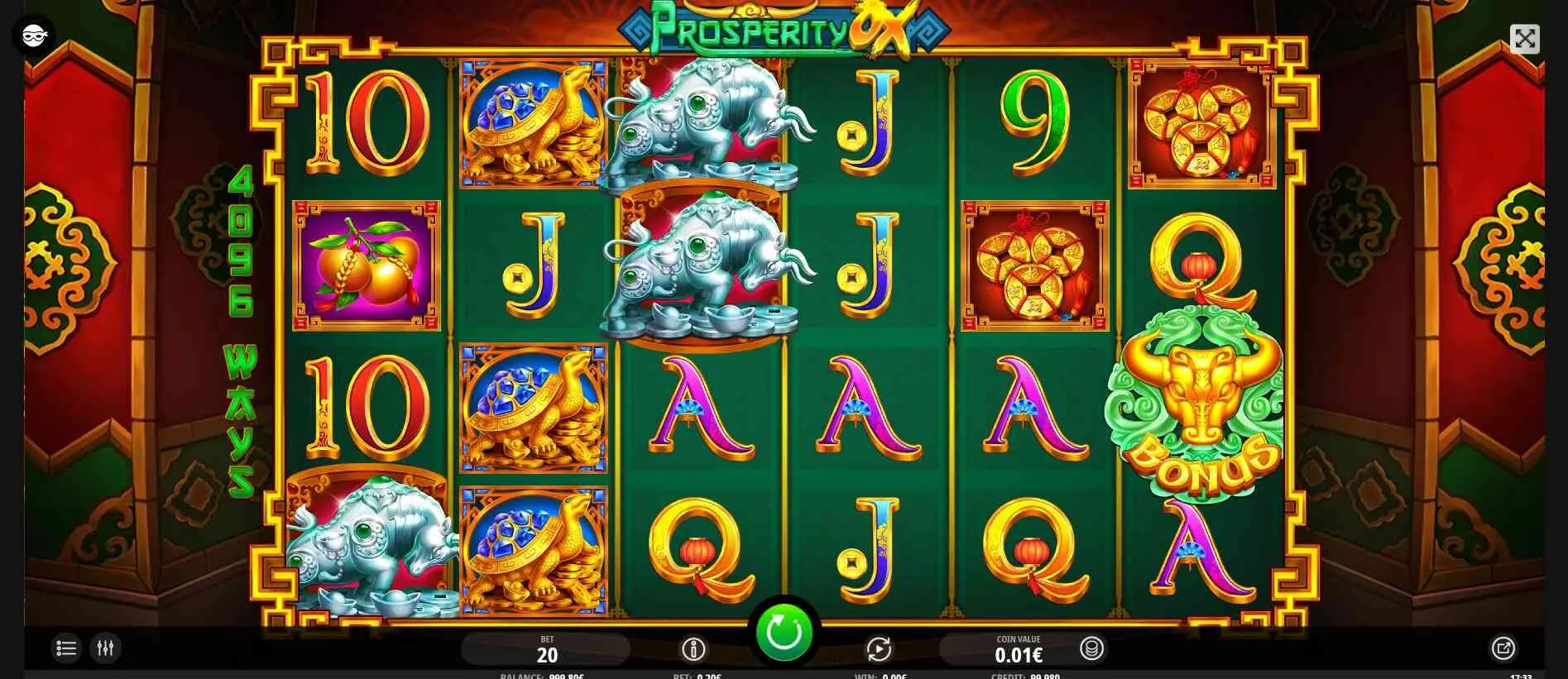 Gameplay of Prosperity Ox slot game