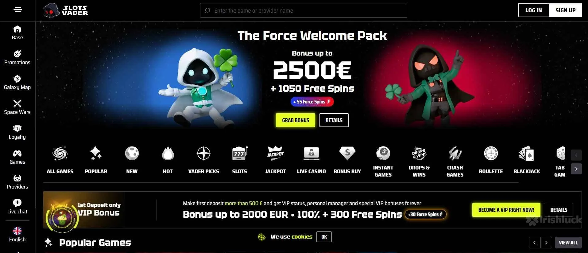 slotsvader casino welcome offer