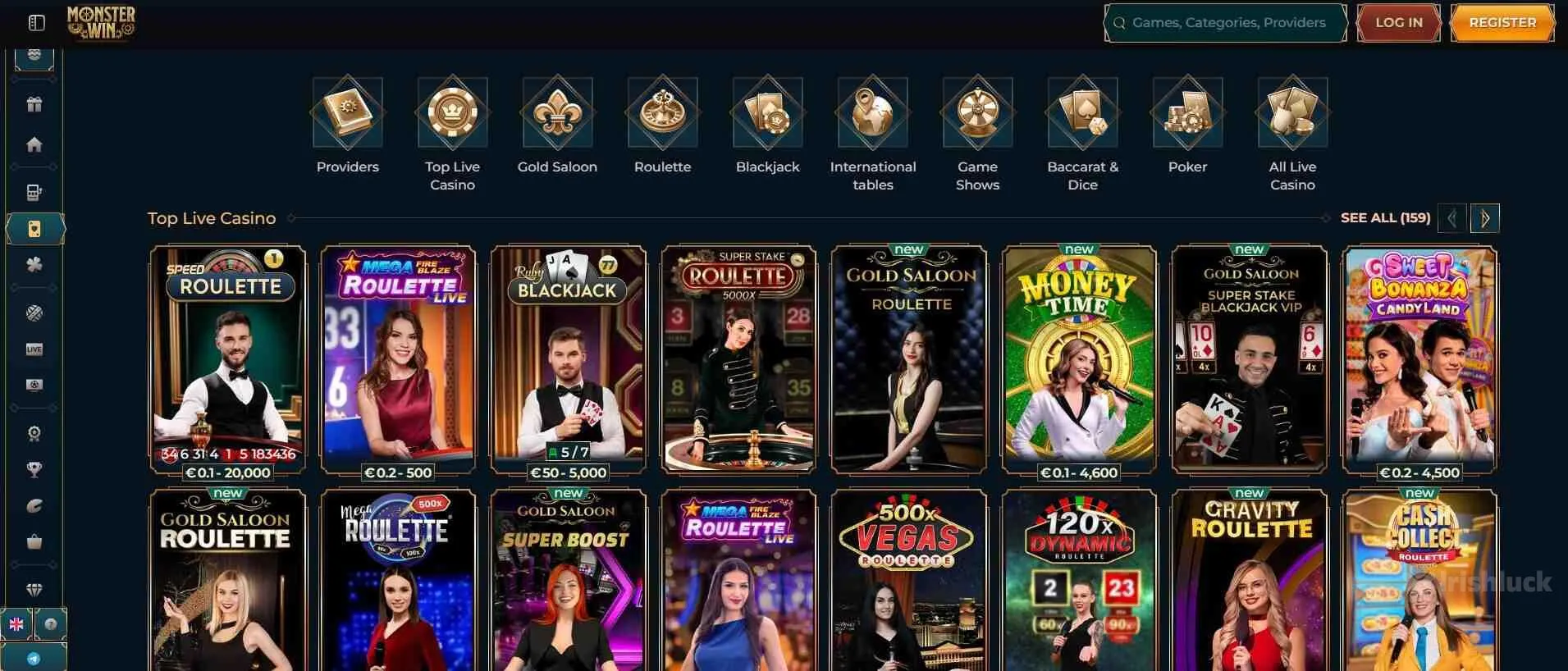 Monsterwin live casino games