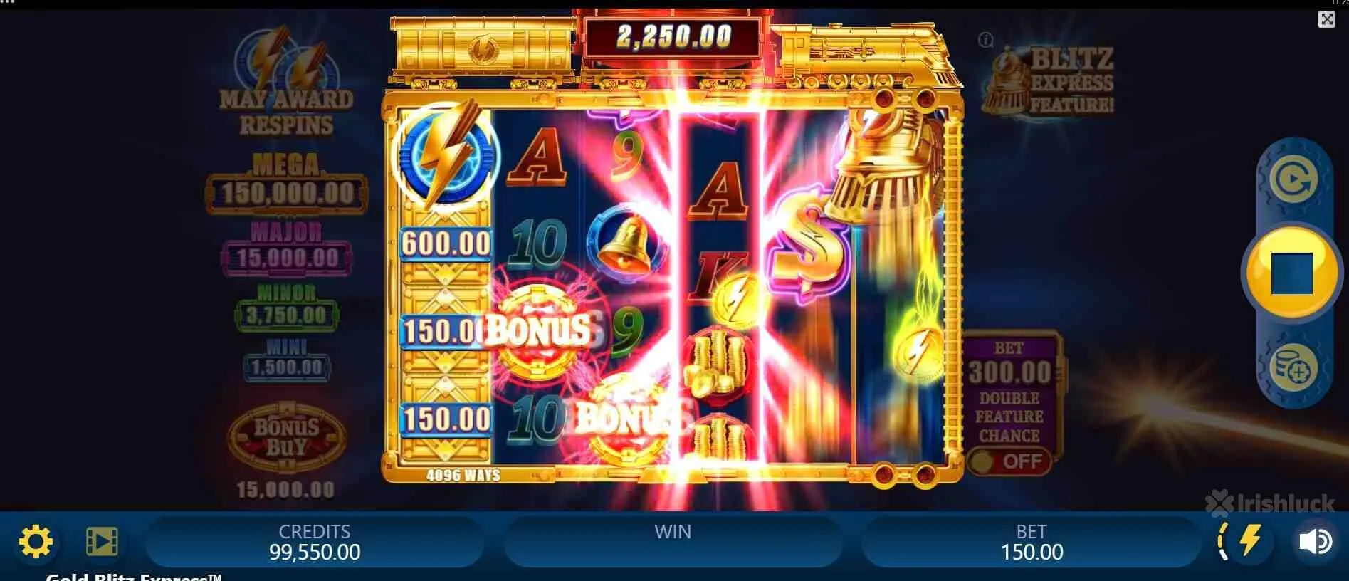 Gameplay of Gold Blitz Express Slot