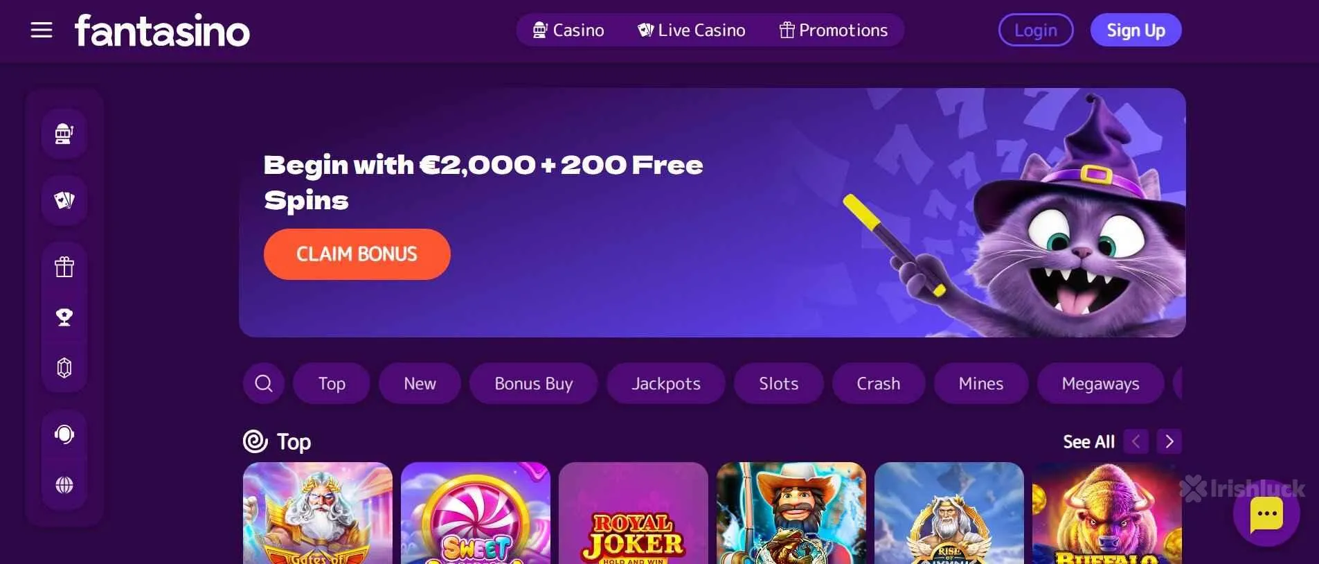 Fantasino casino welcome offer
