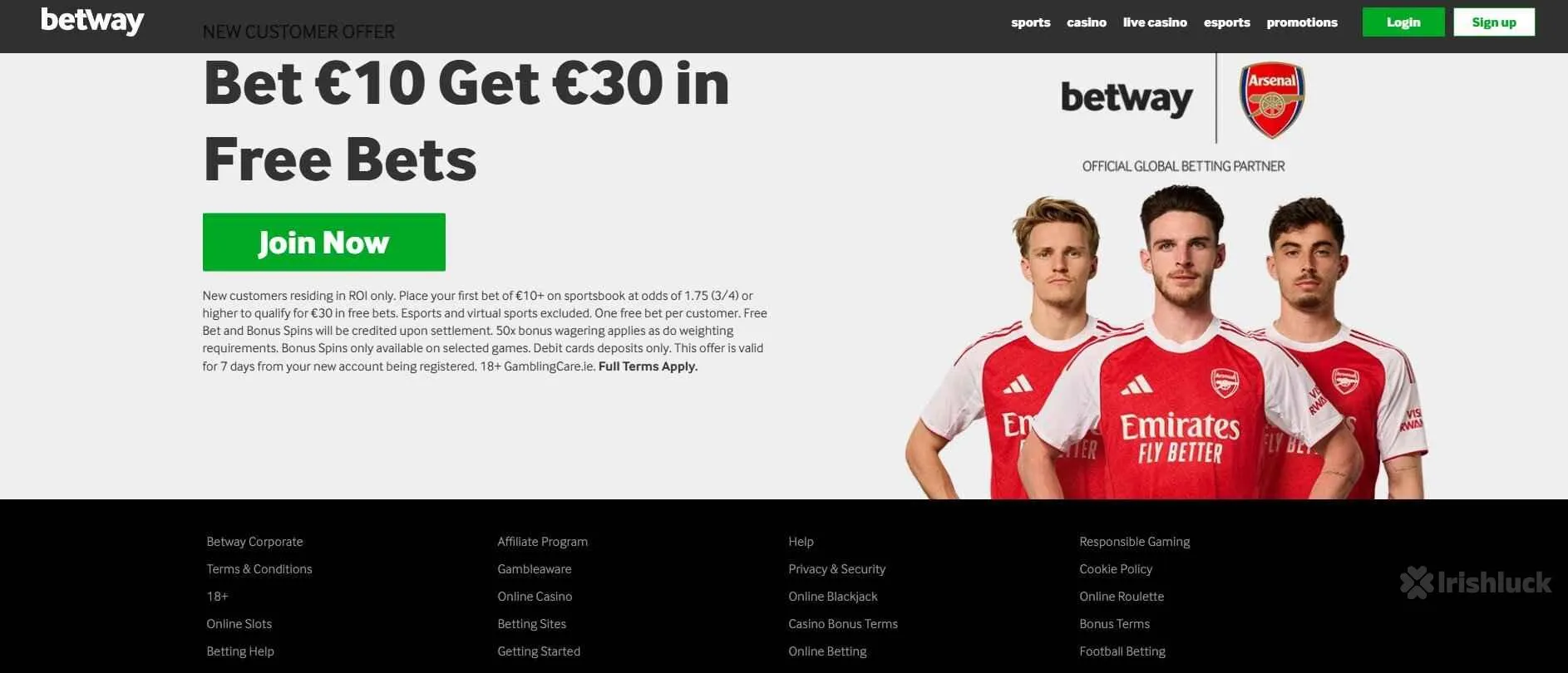 sports welcome offer at Betway