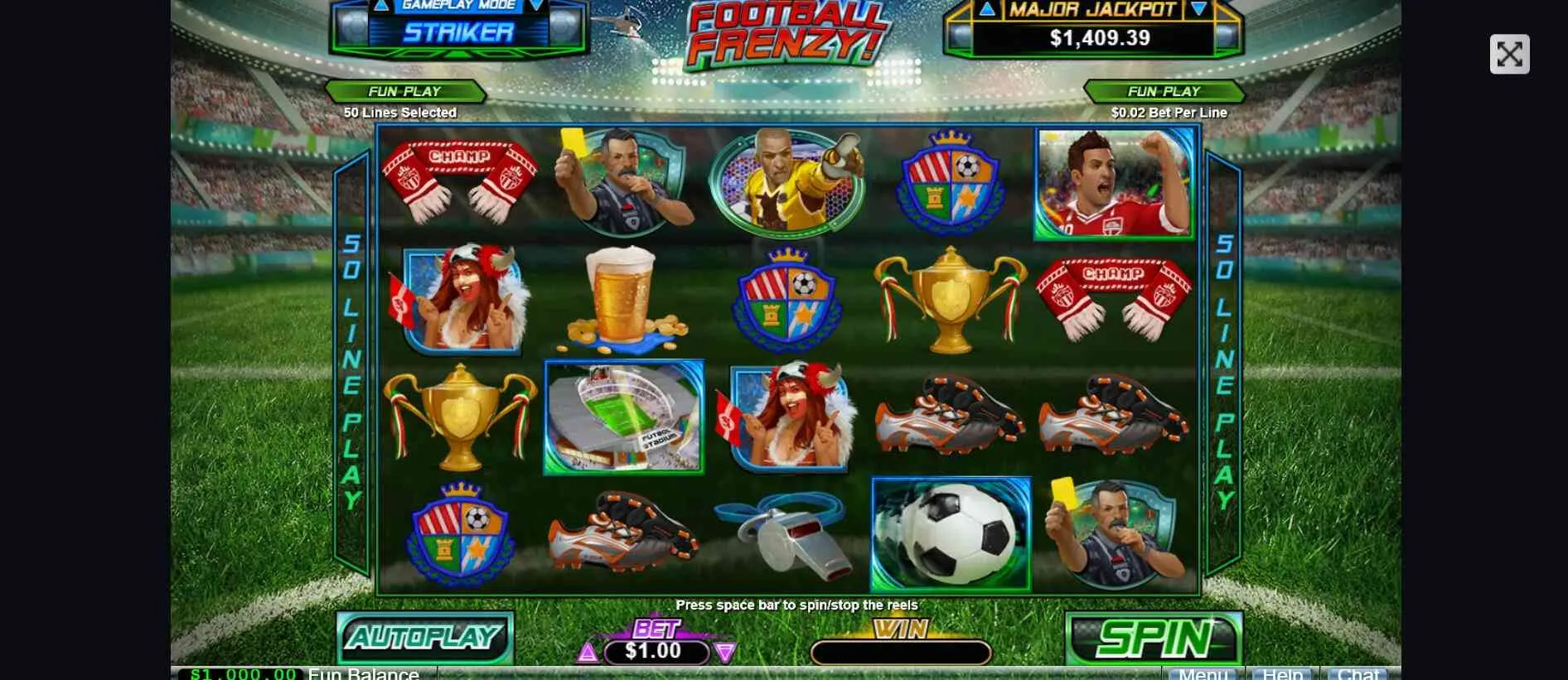 gameplay of football frenzy slot