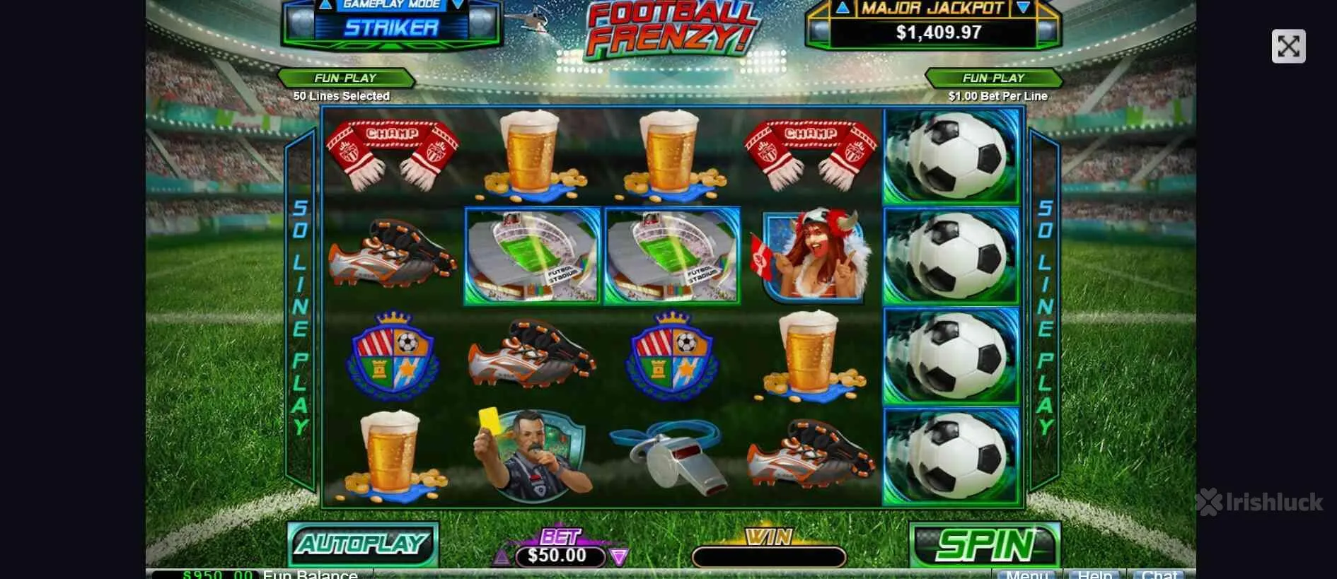 symbols of football frenzy slot game